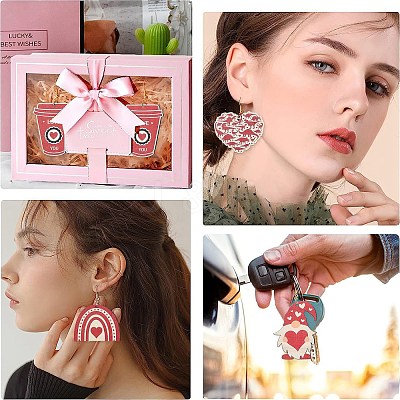 30Pcs 10 Styles Single Face Printed Wood Big Pendants Kit WOOD-CJC0011-11-1