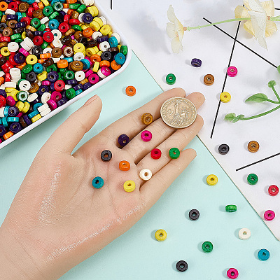 2000Pcs 10 Colors Wooden Beads WOOD-SC0002-38-1