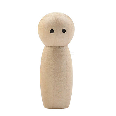 Unfinished Wooden Peg Dolls WOCR-PW0003-73B-1
