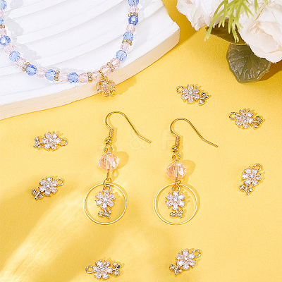 10Pcs Brass Micro Pave Clear Cubic Zirconia Charms KK-BBC0015-67-1