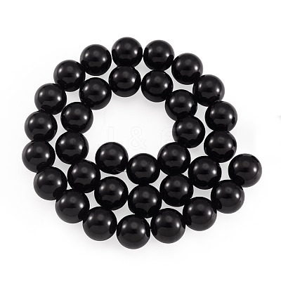 2 Strands 2 Styles Natural Black Onyx(Dyed & Heated) Beads Strands G-TA0003-52-10mm-1