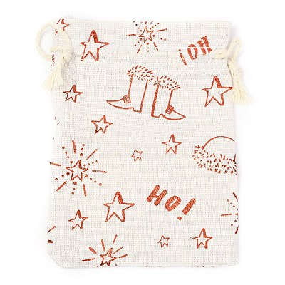 Christmas Theme Cotton Fabric Cloth Bag ABAG-H104-B15-1