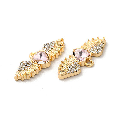 Rack Plating Alloy Rhinestone Charms PALLOY-O106-03G-01-1