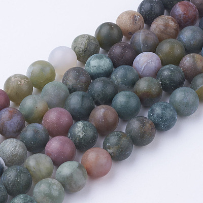 Natural Indian Agate Bead Strands G-G735-01F-8mm-1