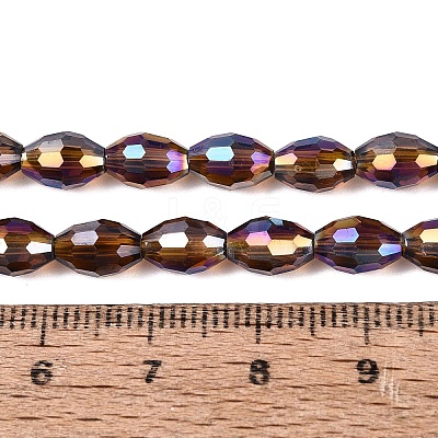 Electroplate Transparent Glass Beads Strands GL-N002-01A-A15-1