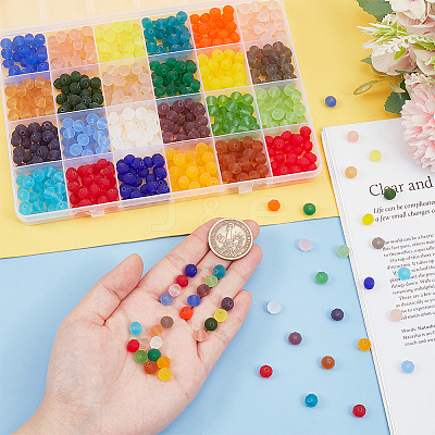 720Pcs 24 Colors Transparent Glass Beads EGLA-PH0001-38-1