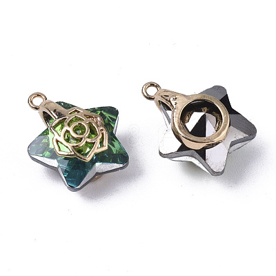 Electroplate Glass Pendants EGLA-N005-003D-1