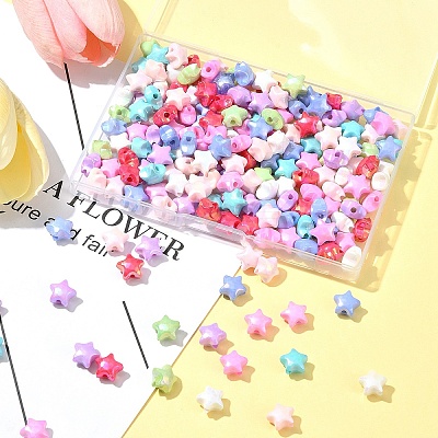 200Pcs Opaque Acrylic Beads TACR-FS0001-50-1