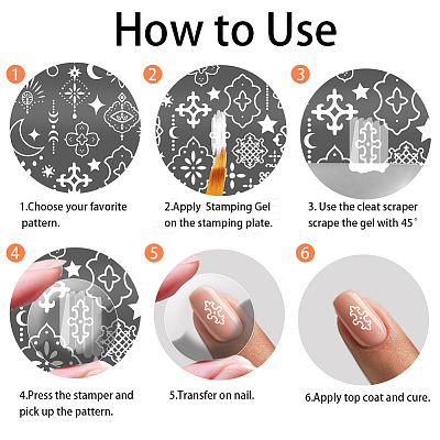 Stainless Steel DIY Nail Art Templates MRMJ-WH0092-181-1