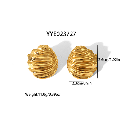 Irregular Texture Geometric 304 Stainless Steel Stud Earrings JR2524-1-1