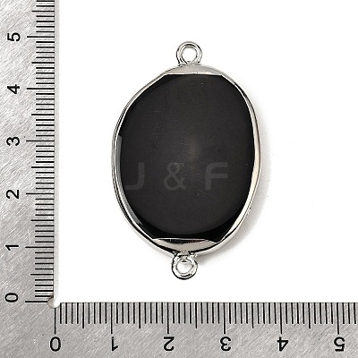 Natural Agate(Dyed & Heated) Oval Links Connector Charms G-P614-06P-03-1