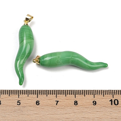 Handmade Lampwork with Brass Pendants KK-Q095-02A-02-1