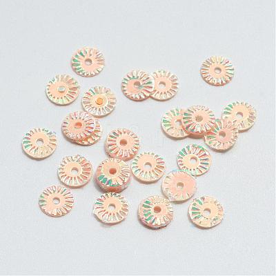 Ornament Accessories Disc Plastic Paillette Beads PVC-R018-0590-1
