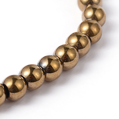 Non-magnetic Synthetic Hematite Beads Strands X-G-G091-6mm-1-1