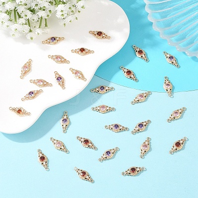15Pcs 3 Colors Brass Micro Pave Cubic Zirconia Links Connectors KK-YW0004-29-1