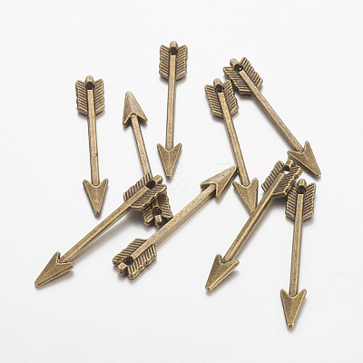 Tibetan Style Zinc Alloy Arrow Pendants X-TIBEP-M002-102-NR-1