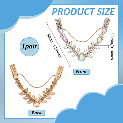 1 Pair Alloy & Acrylic Rhinestone Boot Strap Chains AJEW-FG0004-79A-1