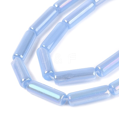 Electroplate Imitation Jade Glass Beads Strands EGLA-Q132-02A-A02-1