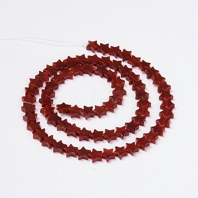 Natural Carnelian Star Beads Strands G-M201-31-8mm-1