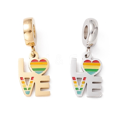 304 Stainless Steel European Dangle Charms STAS-I192-24-1