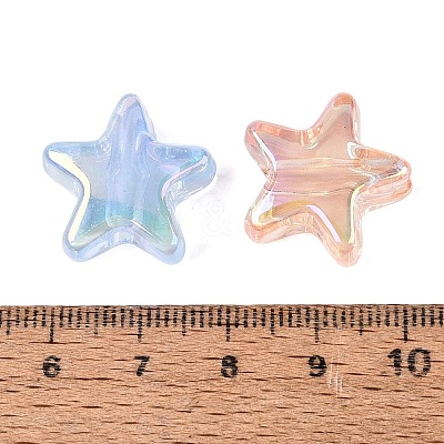 UV Plating Transparent Acrylic Beads OACR-Q204-07-1