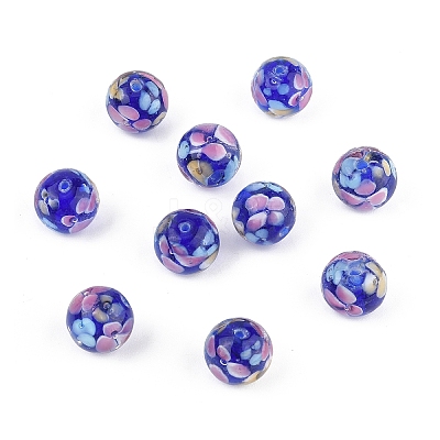 10Pcs Round Lampwork Beads LAMP-YW0001-60A-1