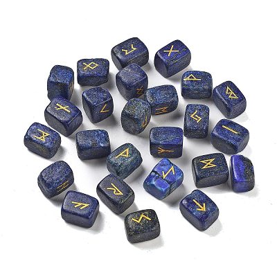 Rectangle Natural Lapis Lazuli Rune Stones G-Z059-01E-1