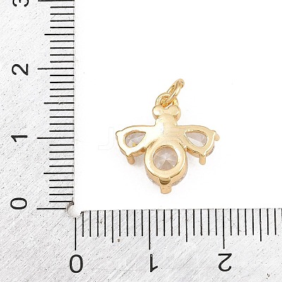 Brass Micro Pave Clear Cubic Zirconia Charms KK-E798-08A-G-1