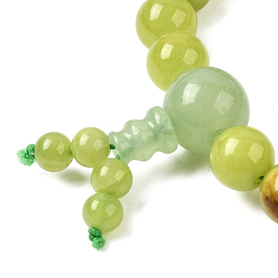 Buddha Meditation Jade Beaded Stretch Bracelets PJBR003-27A-1