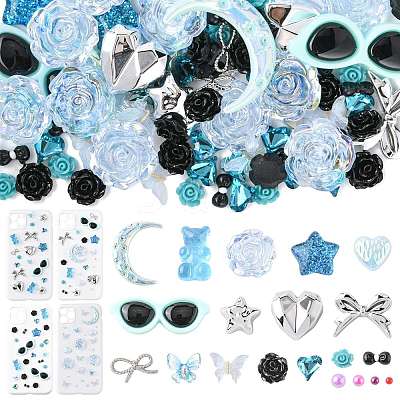 ABS Plastic Imitation Pearl & Alloy & Acrylic & Resin Cabochons Findings Kits DIY-FS0009-78-1