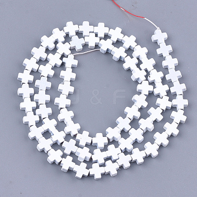 Spray Painted Non-magnetic Synthetic Hematite Beads Strands G-T116-18A-16-1