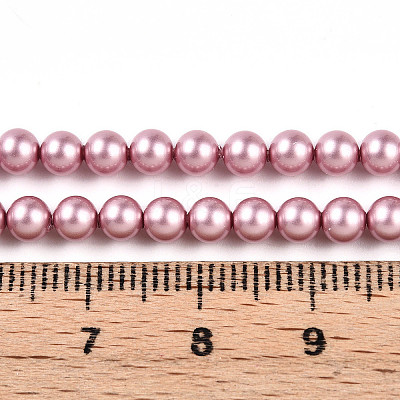 Baking Paint Pearlized Glass Pearl Bead Strands HY-N002-4mm-C01-1