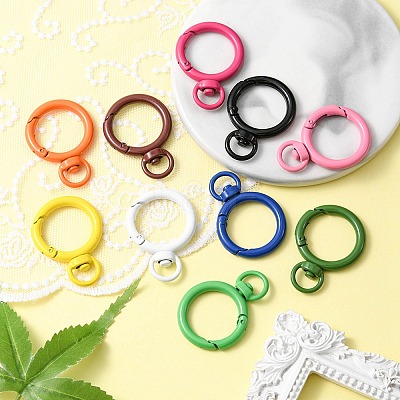 10Pcs Spray Painted Alloy Swivel Snap Hooks Clasps FIND-YW0001-60-1