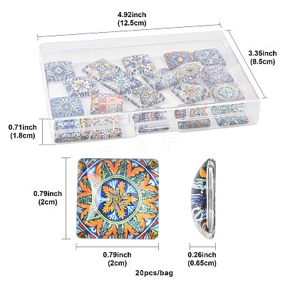 1 Bag Glass Cabochons GGLA-FS0001-19A-1