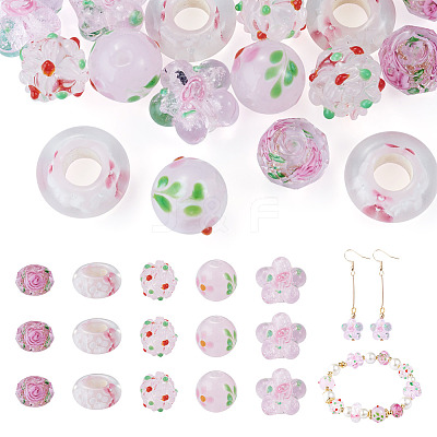 20Pcs 5 Styles Handmade Lampwork Bumpy Beads LAMP-TA0002-52-1