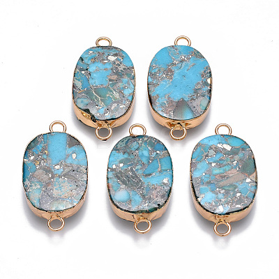 Synthetic Gold Line Imperial Jasper Links connectors G-R457-12-1