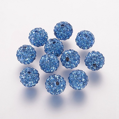 Polymer Clay Rhinestone Beads X-RB-K050-10mm-C23-1