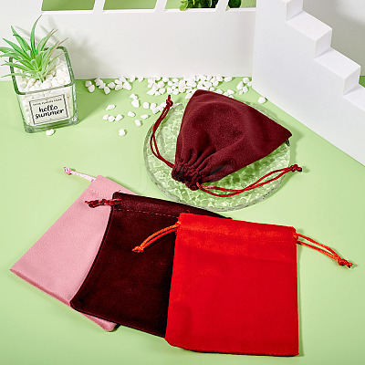 10Pcs Velvet Jewelry Drawstring Storage Pouches ABAG-TA0001-31C-1