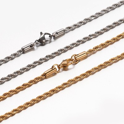 304 Stainless Steel Rope Chain Necklaces NJEW-E026-09-1