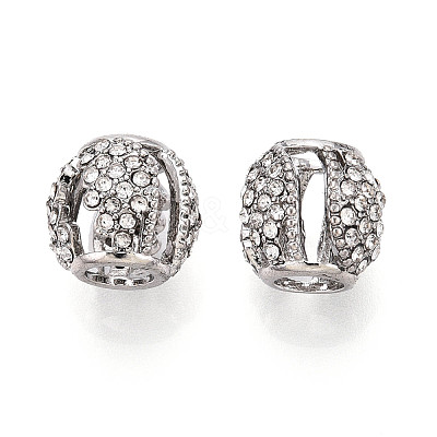 Alloy Rhinestone European Beads FIND-N009-09P-1