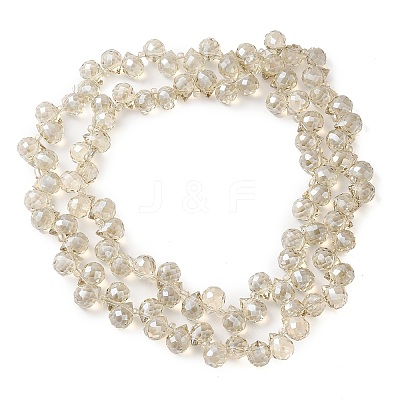 Electroplate Glass Beads Strands EGLA-D030-17O-1