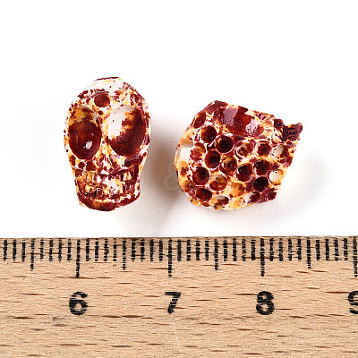 Spray Painted Resin Beads Strands RESI-N041-01B-1
