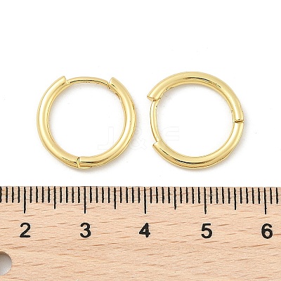 Brass Huggie Hoop Earrings X-KK-D160-55G-1