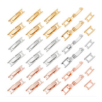 24Pcs 6 Styles Brass Fold Over Clasps FIND-PH0021-50-1