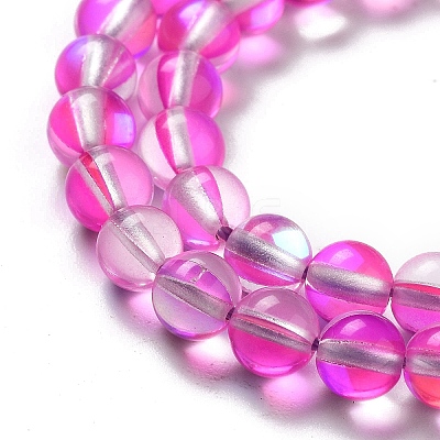Synthetic Moonstone Beads Strands G-P528-J01-04-1