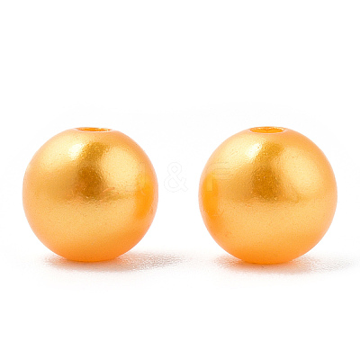 Spray Painted ABS Plastic Imitation Pearl Beads OACR-T015-05C-18-1