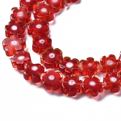 Handmade Millefiori Glass Bead Strands LAMP-J035-6mm-29-1
