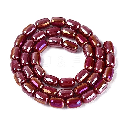 Electroplate Opaque Glass Beads Strands EGLA-Q132-03B-C03-1