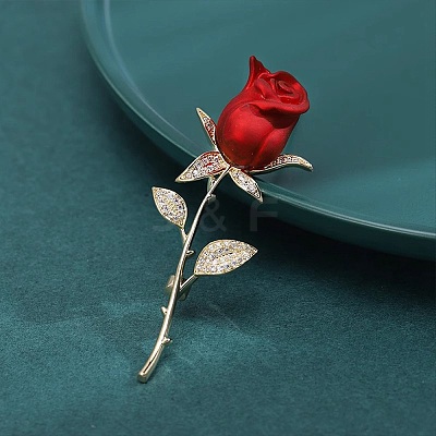 Rose Alloy Enamel Brooches DJ-PW-WG7E3FB-01-1