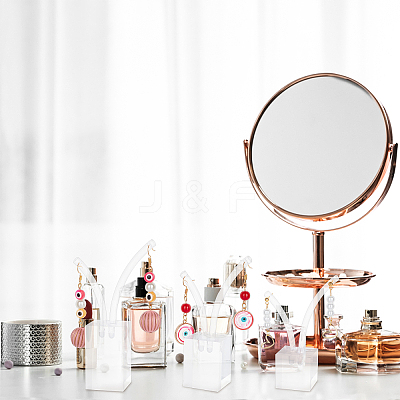 3Pcs 3 Sizes Transparent Acrylic Earring Display Stands EDIS-WH0022-08-1